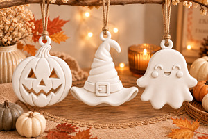 Pumpkin Ghost & Witch Hat 3D STL, an Object 3D Model by Layerology