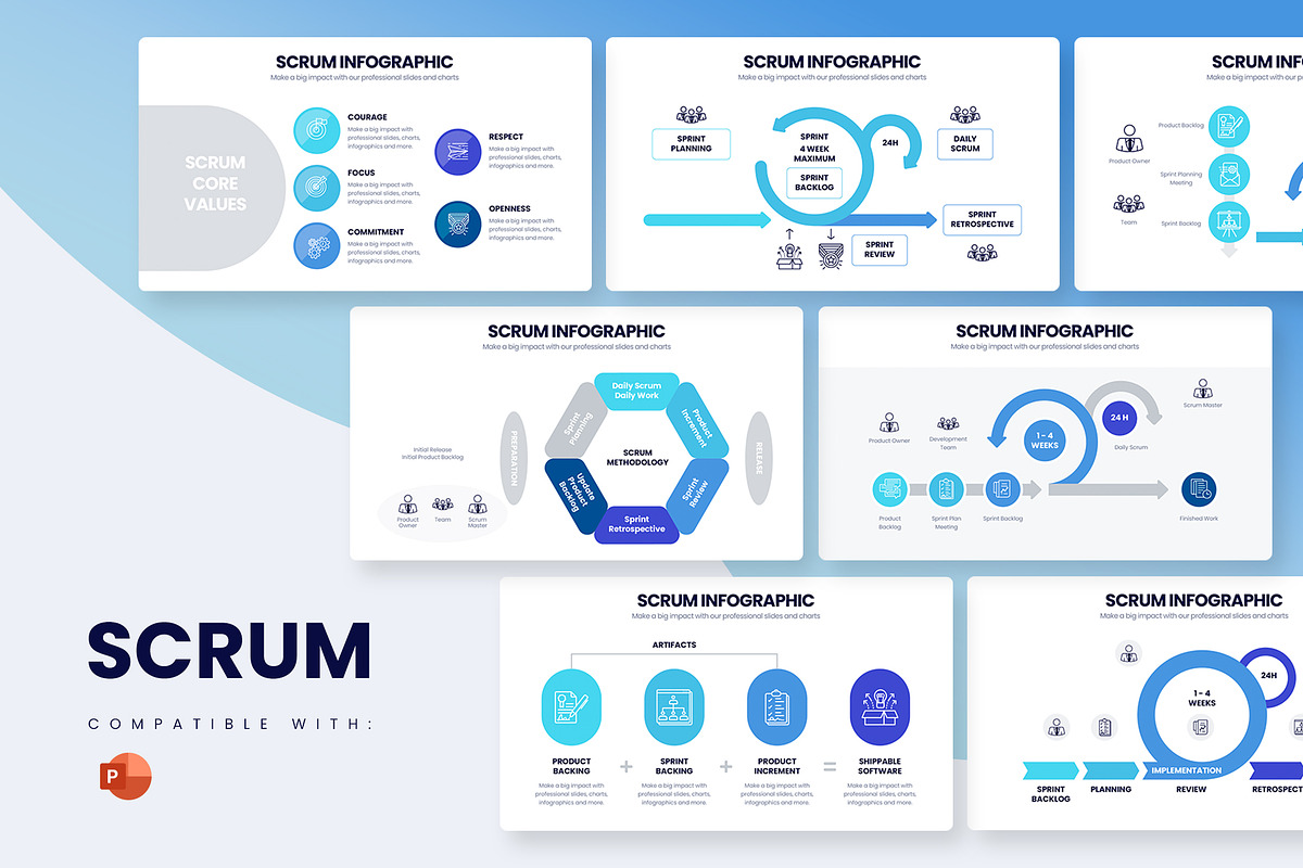 SCRUM Powerpoint Template, a Presentation Template by Slidesmash