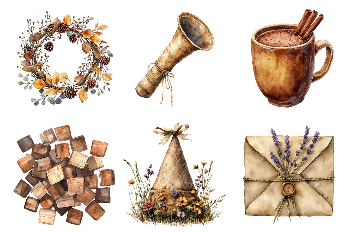 Watercolor Rustic Brown Birthday, an Illustration by SinaCreation (Photo 2 of 5)