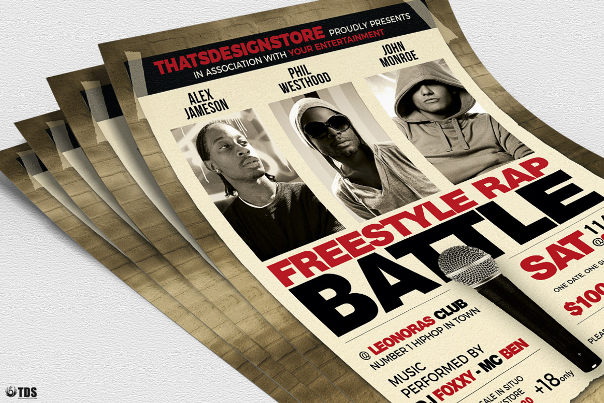 Freestyle Rap Battle Flyer V5, a Flyer Template by ThatsDesign Art