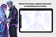 65 Couple Poses • Procreate Stamps, a Brush Add-On by Selentaori Studio (Thumbnail 6 of 10)