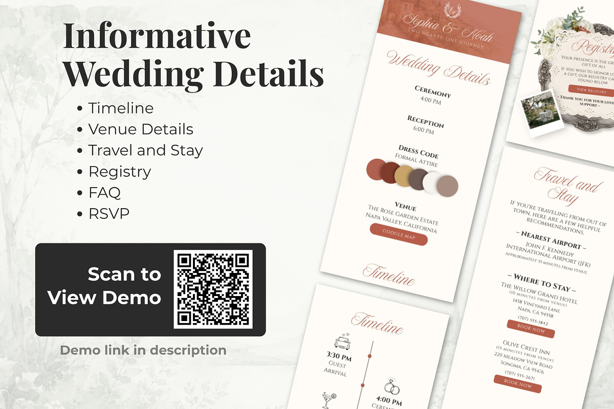 Terracotta Wedding Website Invite, a Landing Page Template by Everyday Perfection (Photo 3 of 12)