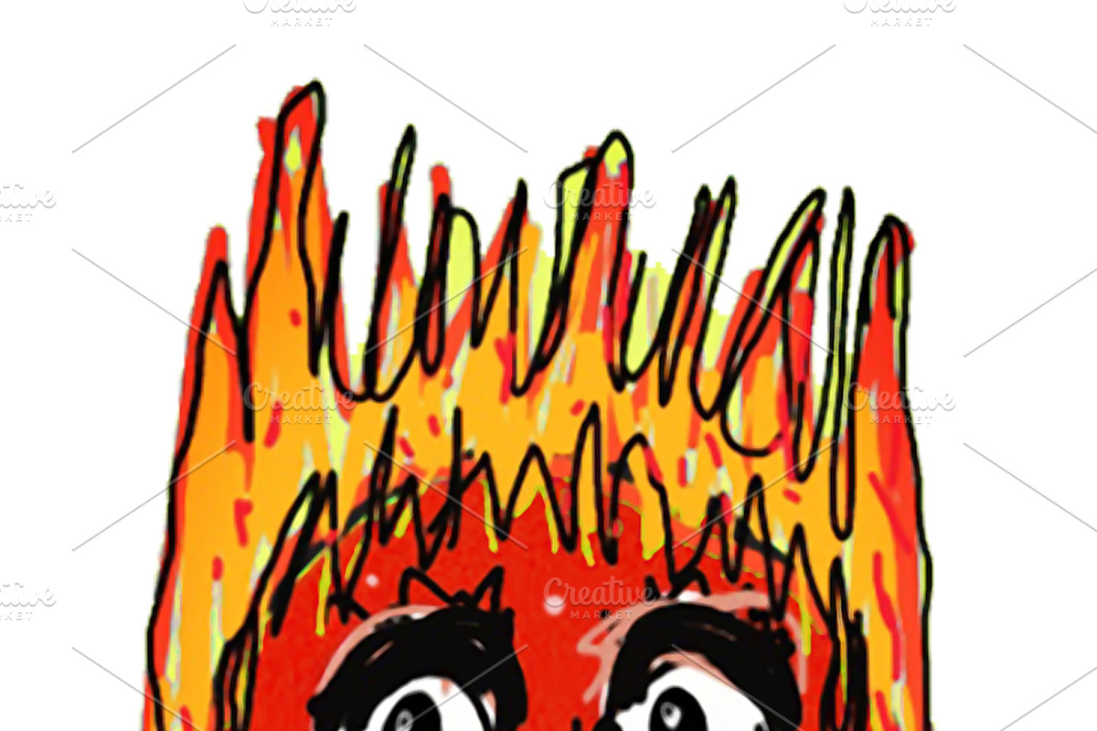 Scary creepy hand drawn emoji isolated illustration, a Person Illustration by DanFLCreativo
