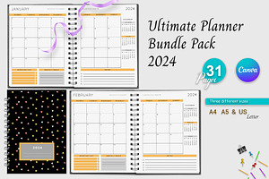 2024 Dated Monthly Planner Bundle