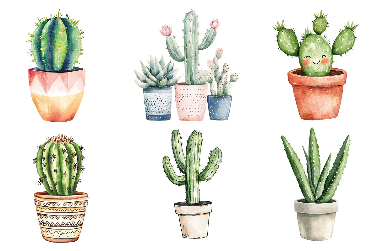 Cactus Doodle Sublimation Clipart, an Illustration by CreationArt (Photo 5 of 5)