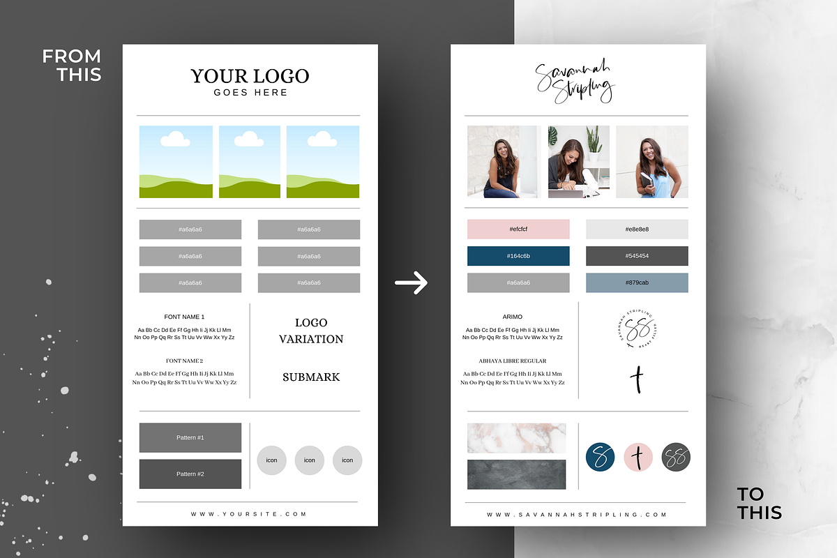 Brand Board Template/Mood Board, a Branding & Logo Template by Just Like White Creative (Photo 2 of 6)
