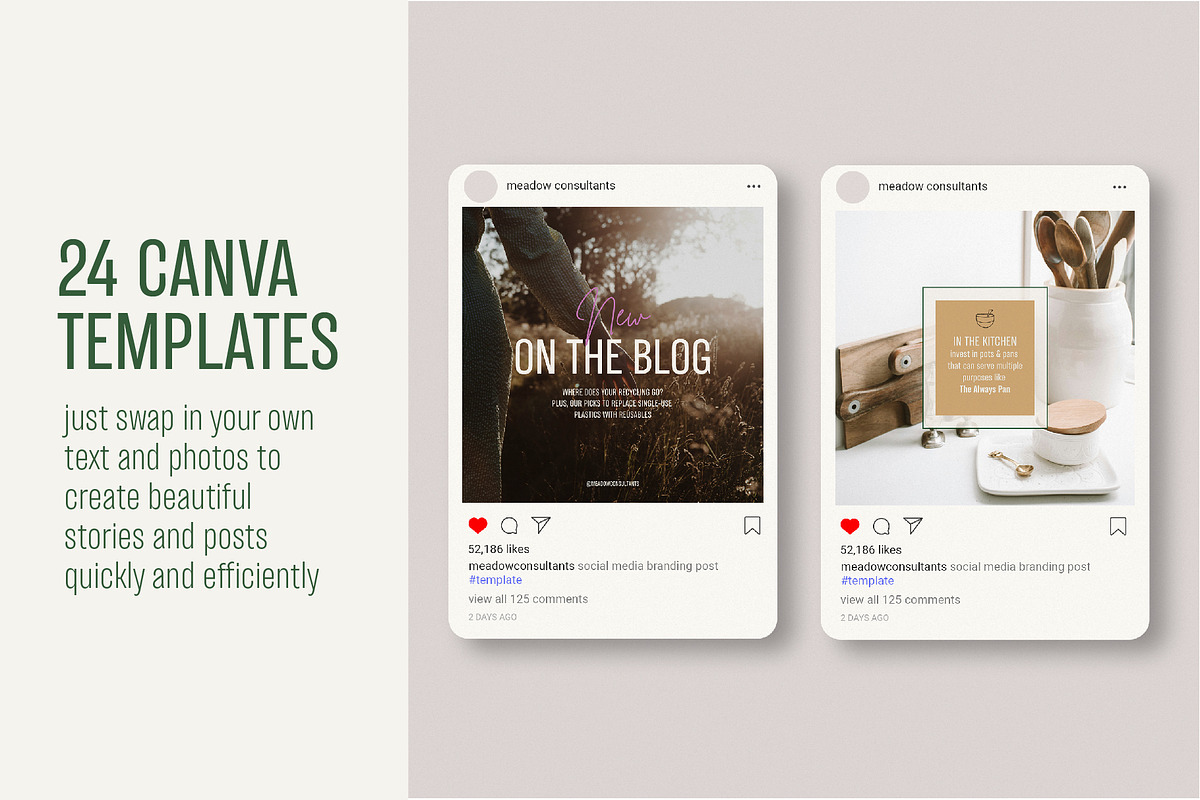 Eco Aesthetic Social Templates, a Social Media Template by Stacey Shaller (Photo 3 of 7)