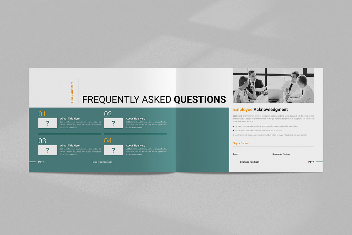 Employee Handbook Template Landscape, a Brochure Template by NorthPeak (Photo 8 of 11)