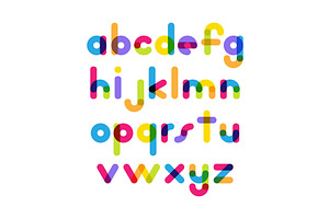 Overlapping Colorful Font