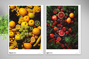 Minimalist Food 2024 Calendar