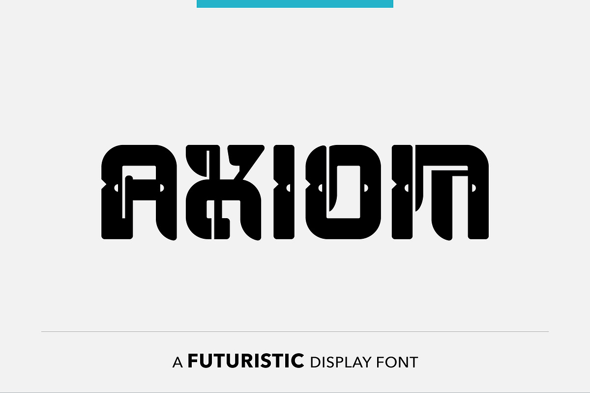 Axiom - Futuristic font, a Font by SelfBuild Type (Photo 1 of 5)
