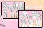 Procreate Anime Hair Manga brushes, a Brush Add-On by Revabrush (Thumbnail 5 of 5)