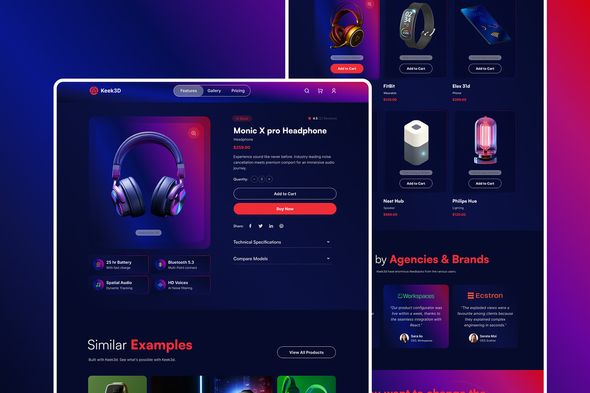 Electronics Product Showcase Website, an UI Kit Template by Sujun Baidyaa (Photo 4 of 8)