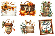 Autumn Wooden Signs Clipart, an Illustration by DreamArtGraphic (Thumbnail 3 of 5)