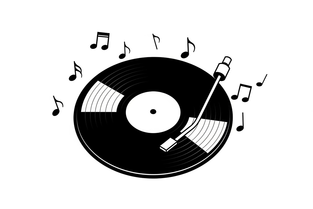 Vintage Vinyl Record & Turntable Bun, an Illustration by Creativeshirt (Photo 14 of 31)
