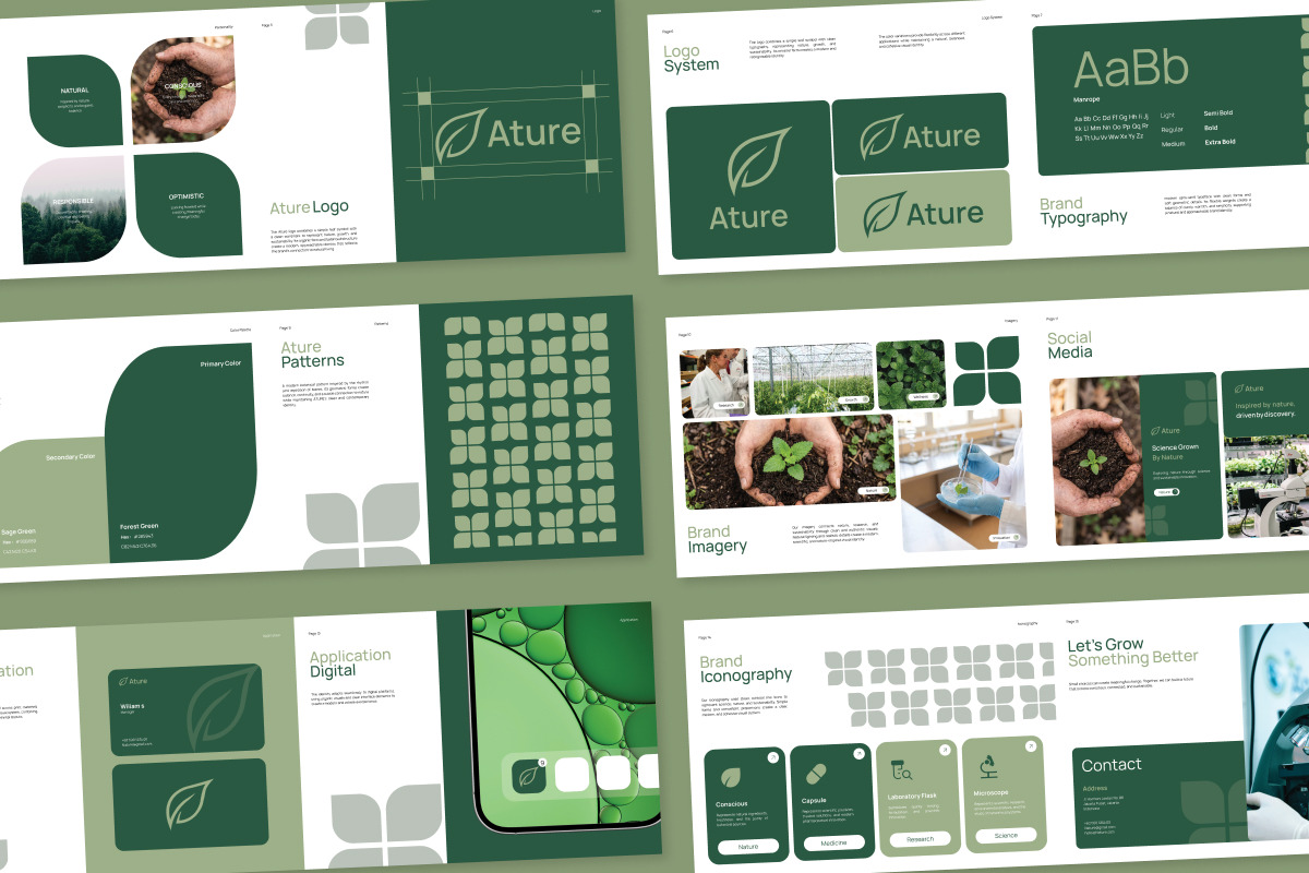 Ature Sustainability Brand Guideline, a Branding & Logo Template by trabaskriya (Photo 5 of 6)