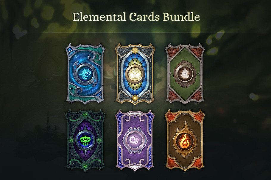 Elemental Cards Bundle, an Object Graphic by Kodiak Graphics