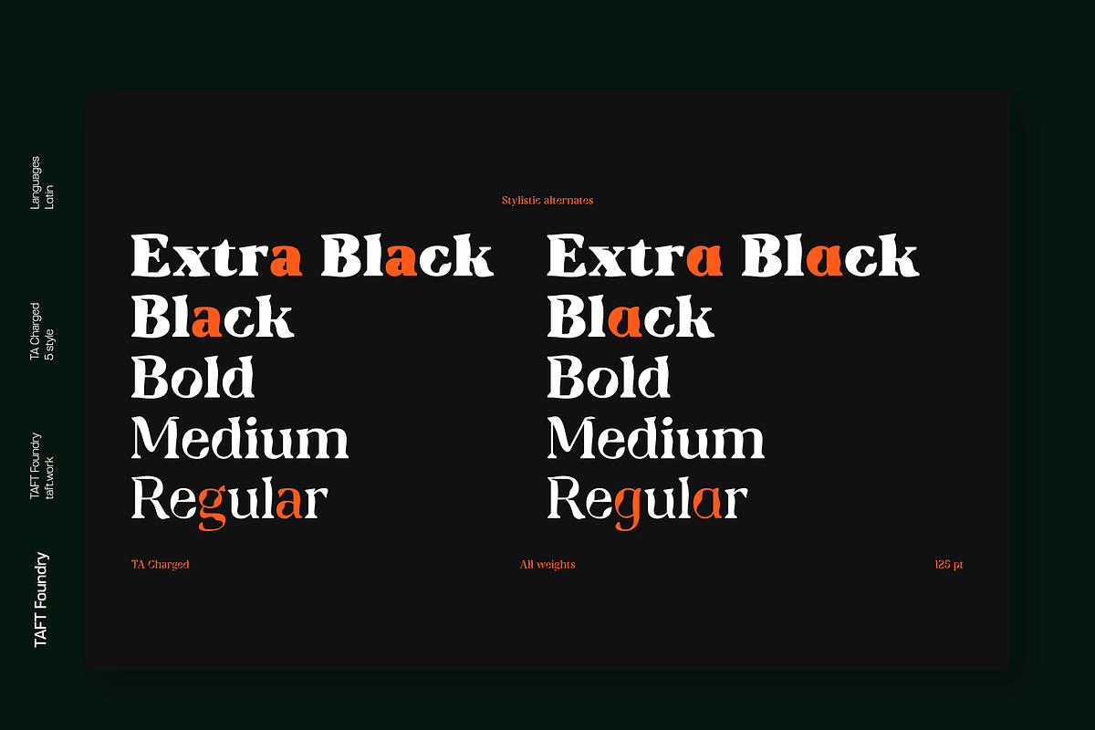 TA Charged Black, a Font by TAFT Foundry (Photo 1 of 7)