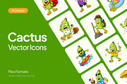 85 Cactus Flat Vector Icons, an Emoji Icon by Brickclay (Thumbnail 1 of 11)