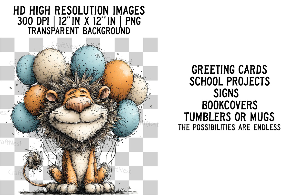 Birthday Animals Clipart, an Illustration by Craft Nest (Photo 2 of 6)