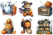 Cute Retro Halloween Clipart, an Illustration by Pixels.Craft (Thumbnail 7 of 9)
