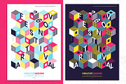 Isometric Cubes Poster, a Flyer Template by Black Cat Studio (Thumbnail 1 of 4)
