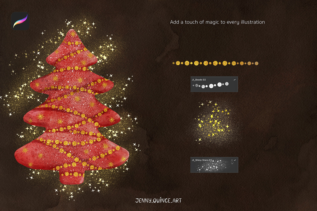 Procreate Brushes - Glitter Brushes, a Brush Add-On by Jenny Quince (Photo 3 of 12)