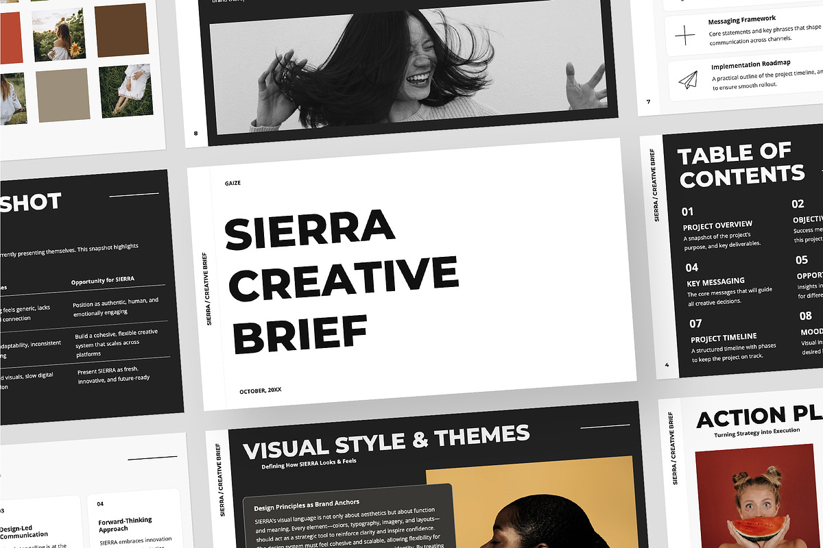 SIERRA Creative Brief Google Slides, a Presentation Template by Gaize (Photo 1 of 10)