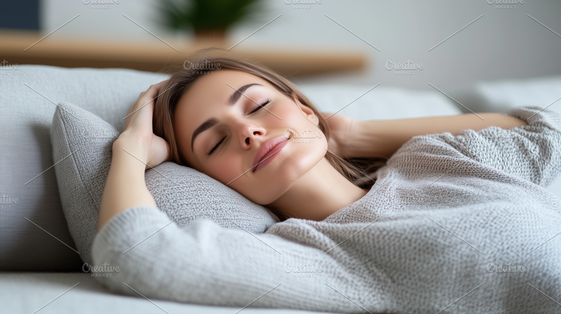 Relaxed young woman peacefully rest, a Person Photo by MistyDay