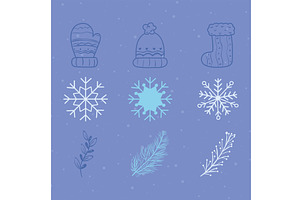 winter snow and clothes, an Illustration by studiogstock