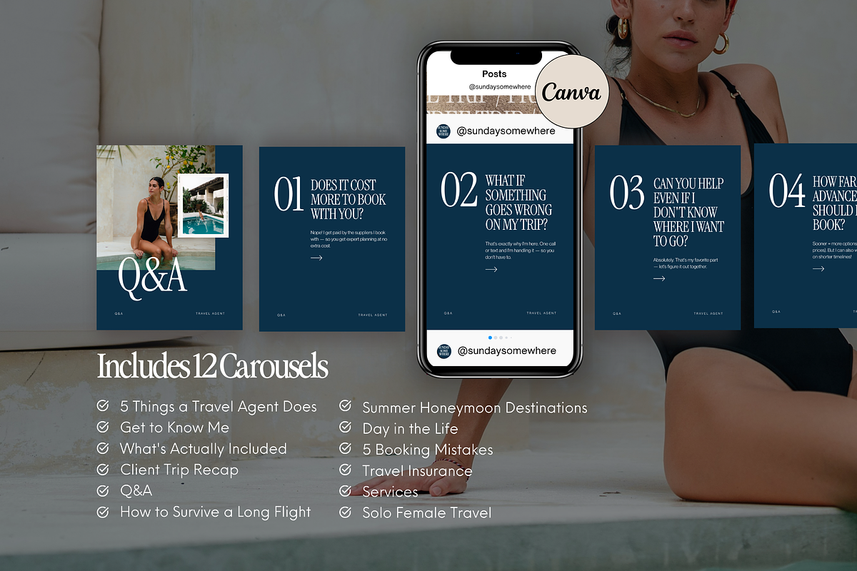 Travel Agent Instagram Templates, a Social Media Template by Warmsoulgallery (Photo 5 of 10)