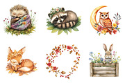 Boho Woodland Baby Floral Animals, an Illustration by CreationArt (Thumbnail 2 of 5)