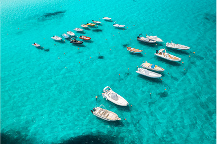 Aerial view of luxury yacht and boat, a Nature Photo by den-belitsky