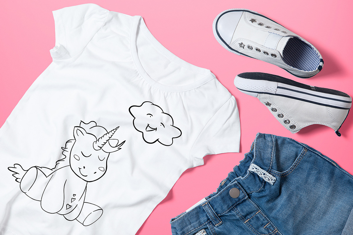 50 Hand Drawn Unicorn T-shirt Design, an Illustration by Character (Photo 12 of 14)