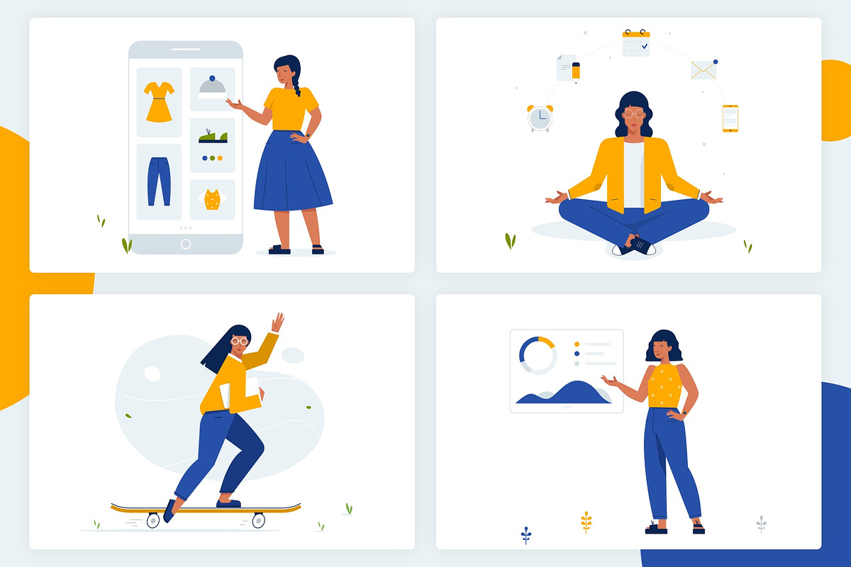 4 vector illustrations, a Person Illustration by Librebird (Photo 1 of 6)