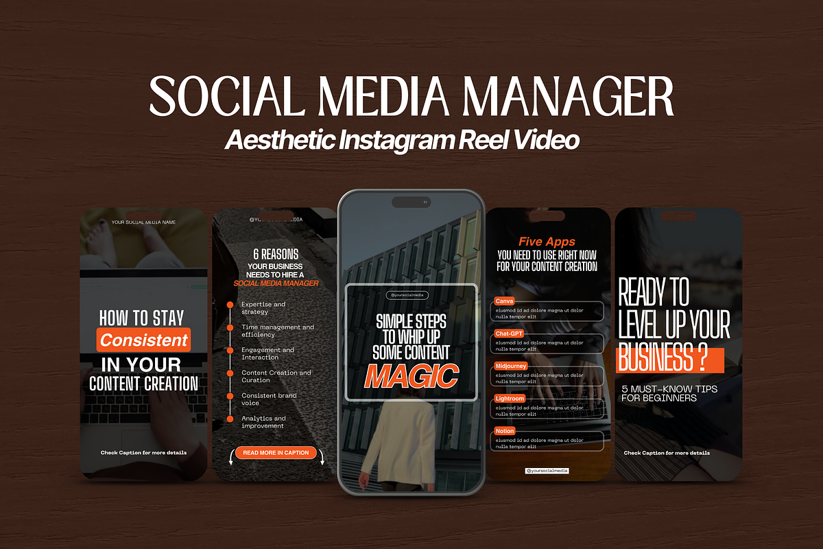 Black & Orange - Instagram Reel, a Social Media Template by My Template Studio (Photo 1 of 13)