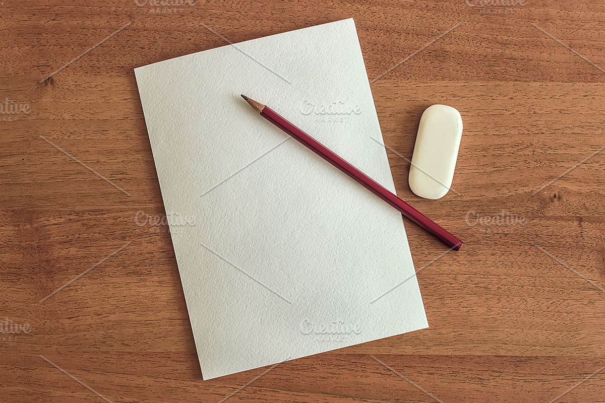Mockup. Album pages, pencil., a Print Template by Mockups4you