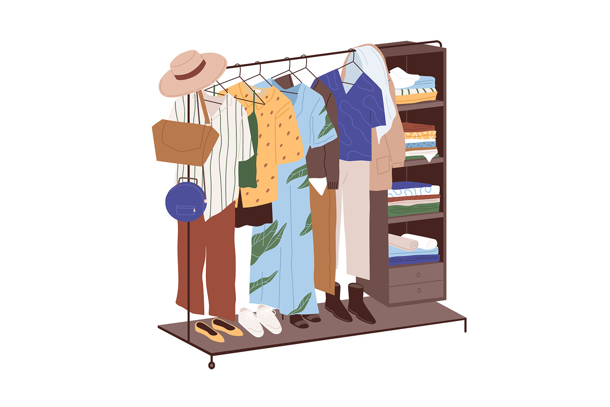 Clothing rack with stylish clothes, an Object Illustration by Good Studio (Photo 2 of 3)