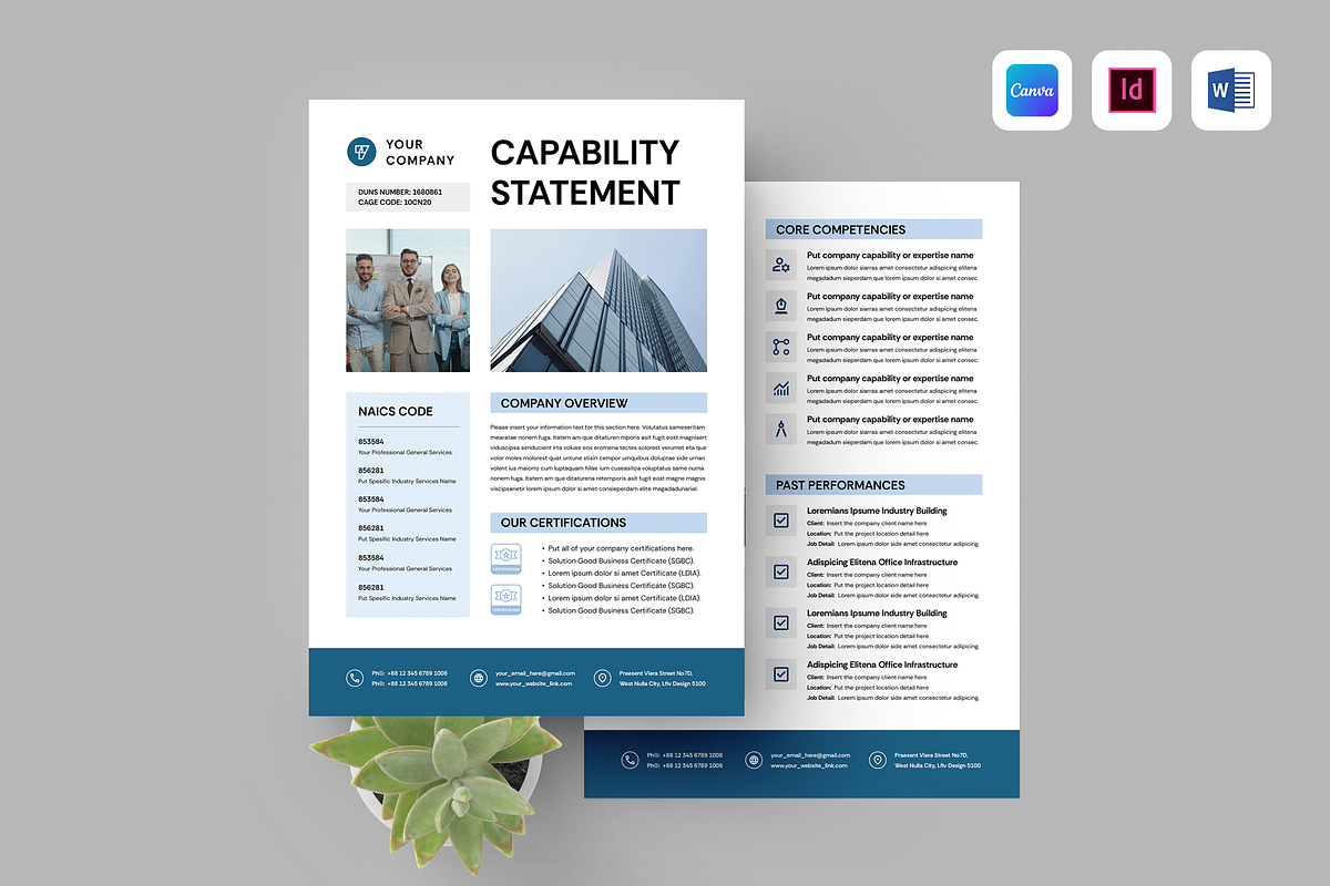 Capability Statement | Canva & Word, a Flyer Template by Leaflove (Photo 1 of 5)