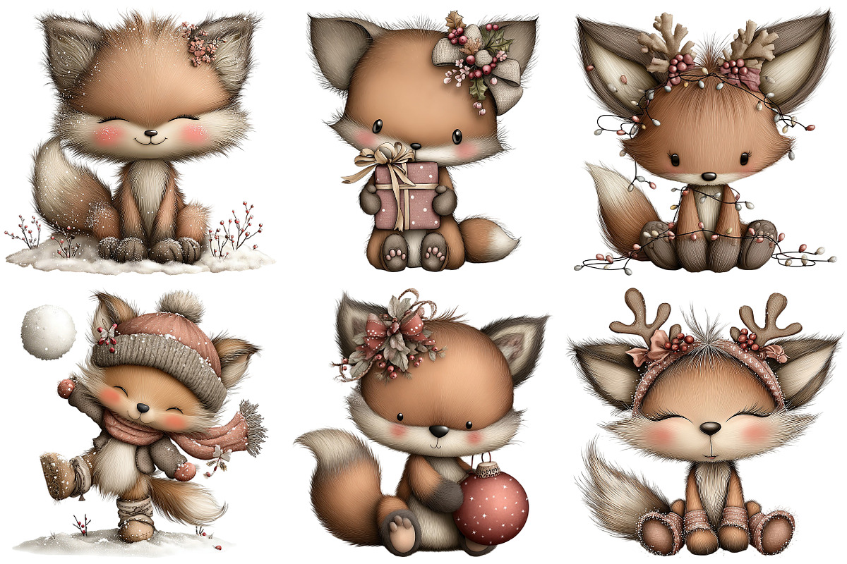 Whimsical Christmas Fluffy Fox PNG, an Illustration by Craft Nest (Photo 7 of 9)