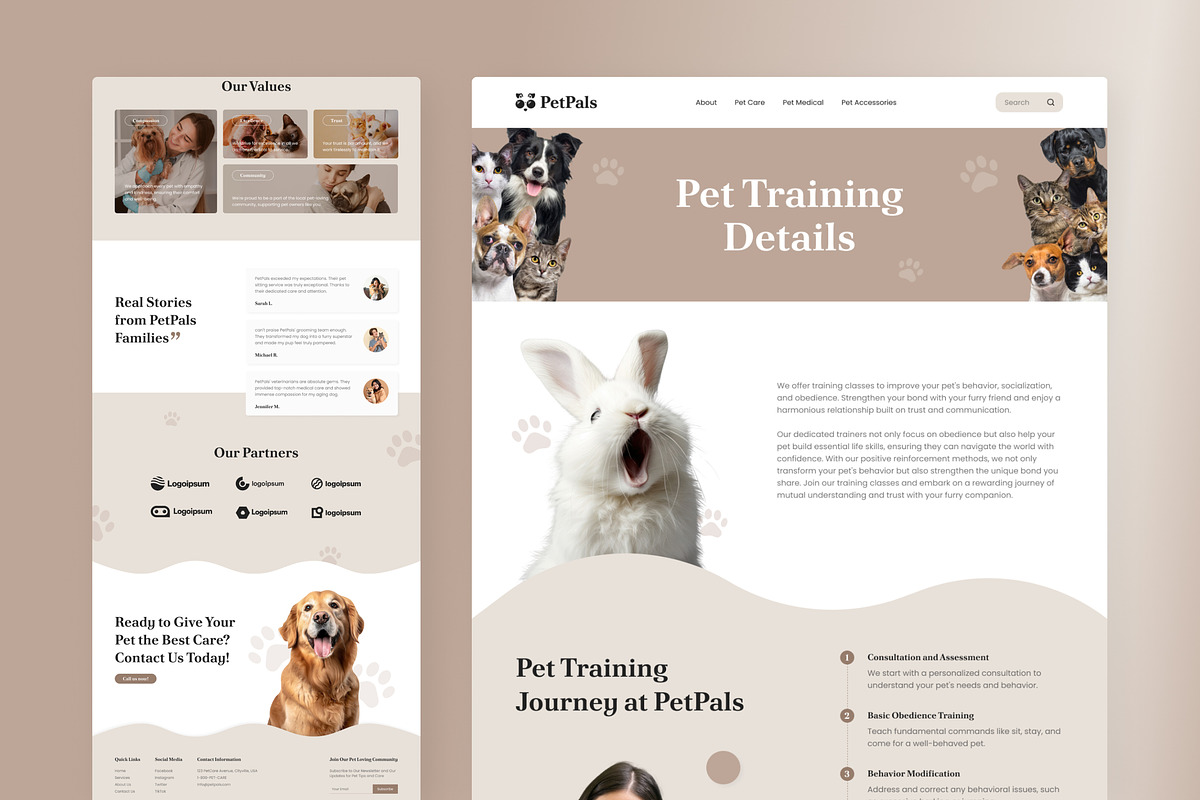 PetPals - Pet Care Website, an UI Kit Template by peterdraw (Photo 5 of 5)