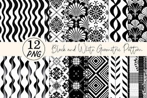 Black and White Geometric Pattern, a Texture Illustration by DreamPrint404