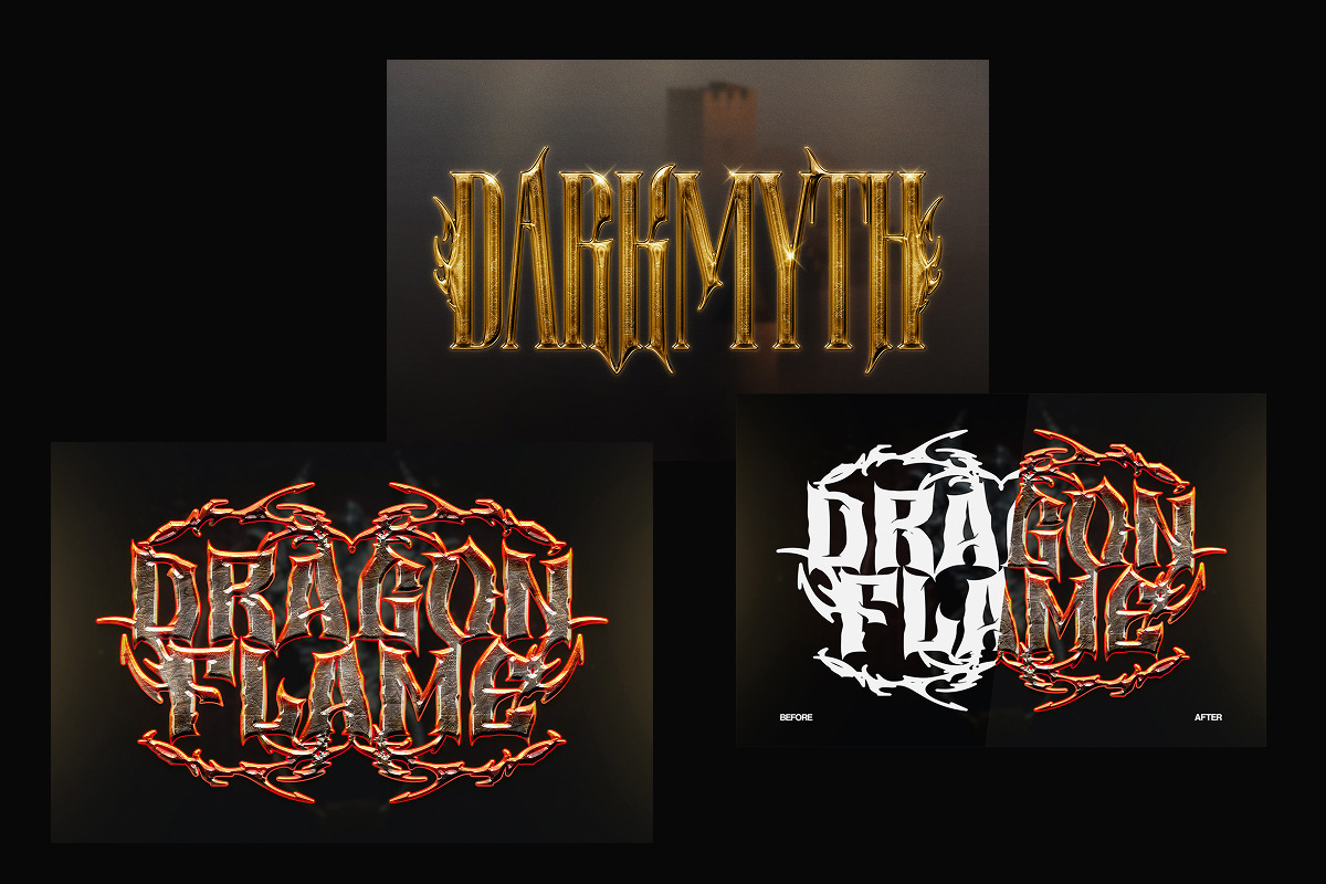 Ornamental Fantasy Gothic Chrome Tex, a Layer Style Add-On by Matsero (Photo 3 of 4)