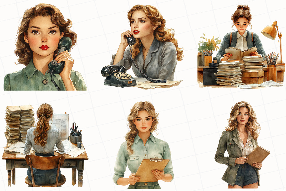 Office Lady Sublimation Clipart, an Illustration by OK Design (Photo 4 of 5)
