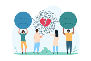 Divorce & breakup couple conflict, a Person Illustration by Flashvector