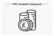 Pound Money Line Icons Set, an Outline Icon by Designfour (Thumbnail 3 of 7)