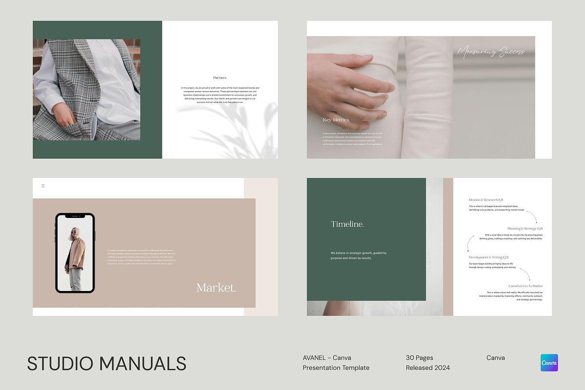 AVANEL – Canva Presentation Template, a Social Media Template by Studio Manuals (Photo 4 of 8)