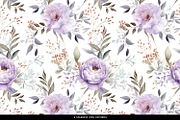 Purple Watercolor Floral & Patterns, a Decorative Illustration by illuztrate (Thumbnail 7 of 9)