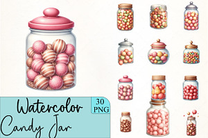 Candy Jar Clipart, an Illustration by CrexoraLab