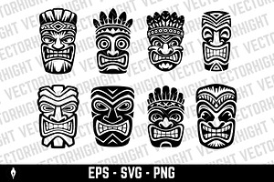 Tiki totem mask, Hawaiian indigenous, an Object Illustration by Vectorhight